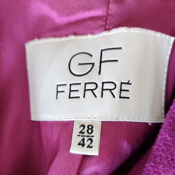 GF Ferre Purple/Pink Wool Button Front Long Coat Women's Size 28. - Picture 6 of 16